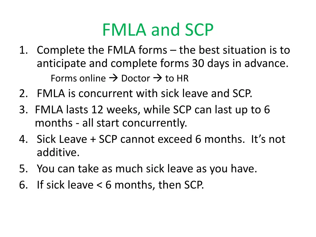 fmla and scp