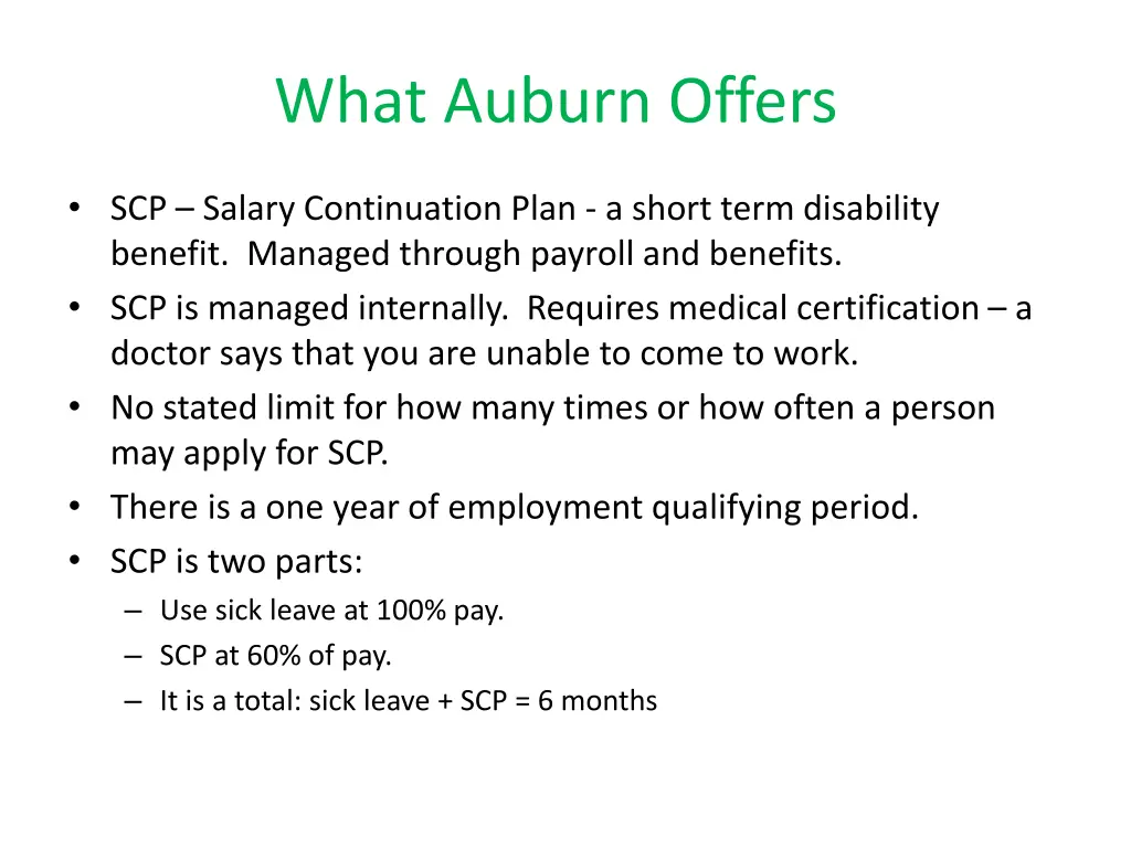 what auburn offers