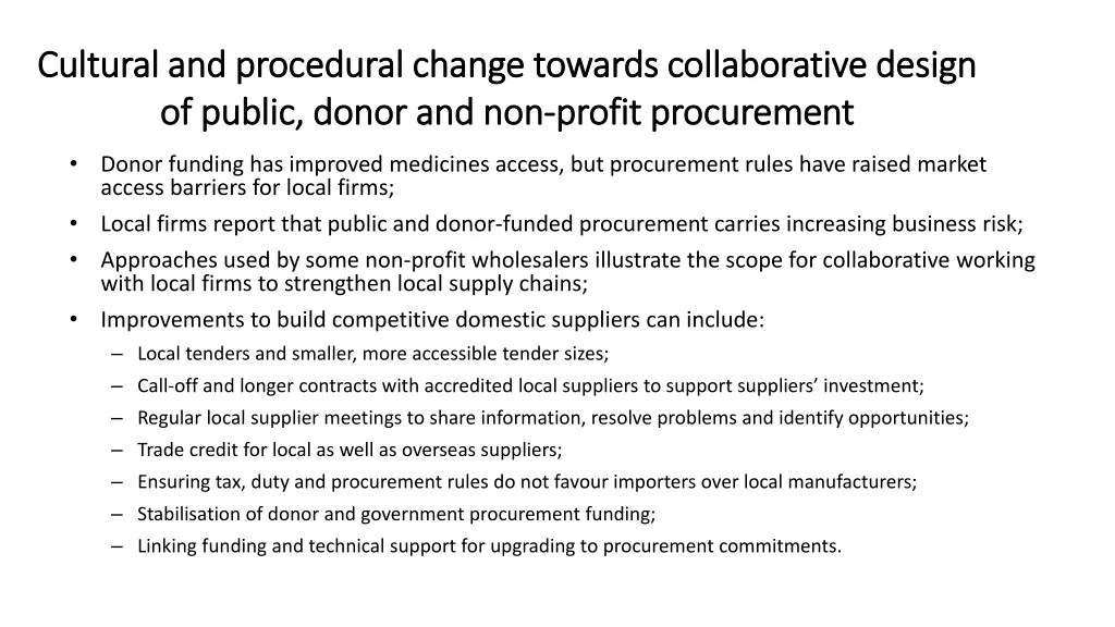cultural and procedural change cultural
