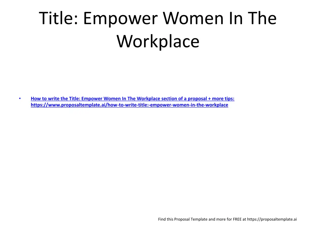 title empower women in the workplace