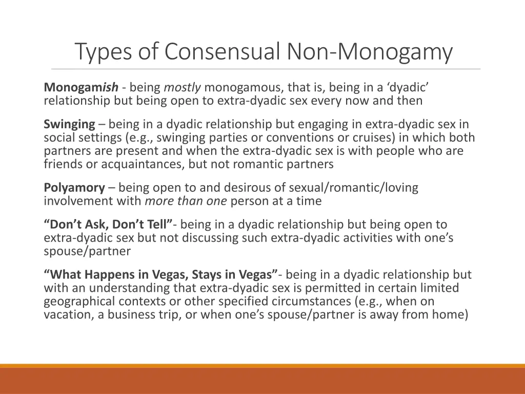 types of consensual non monogamy