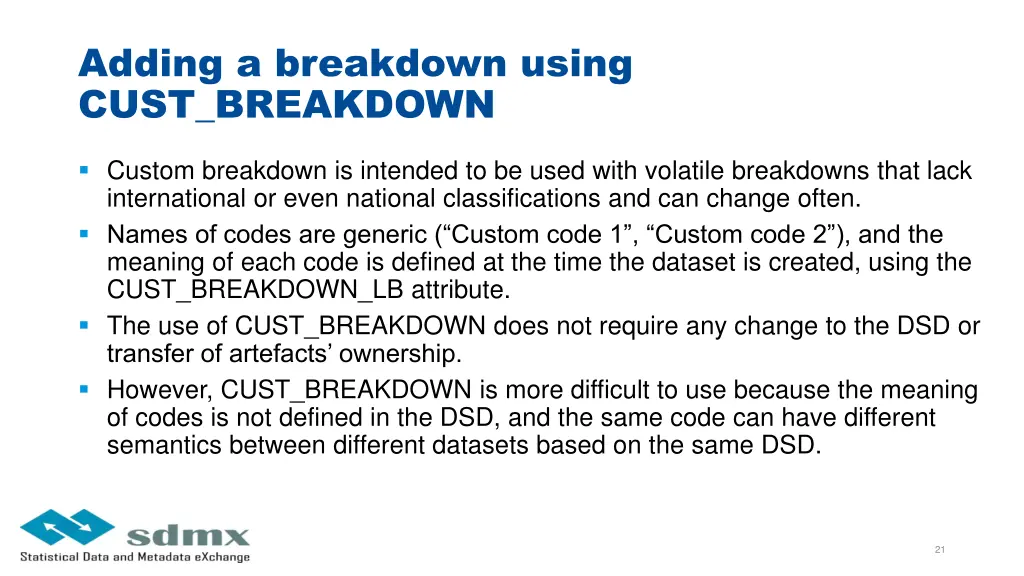 adding a breakdown using cust breakdown
