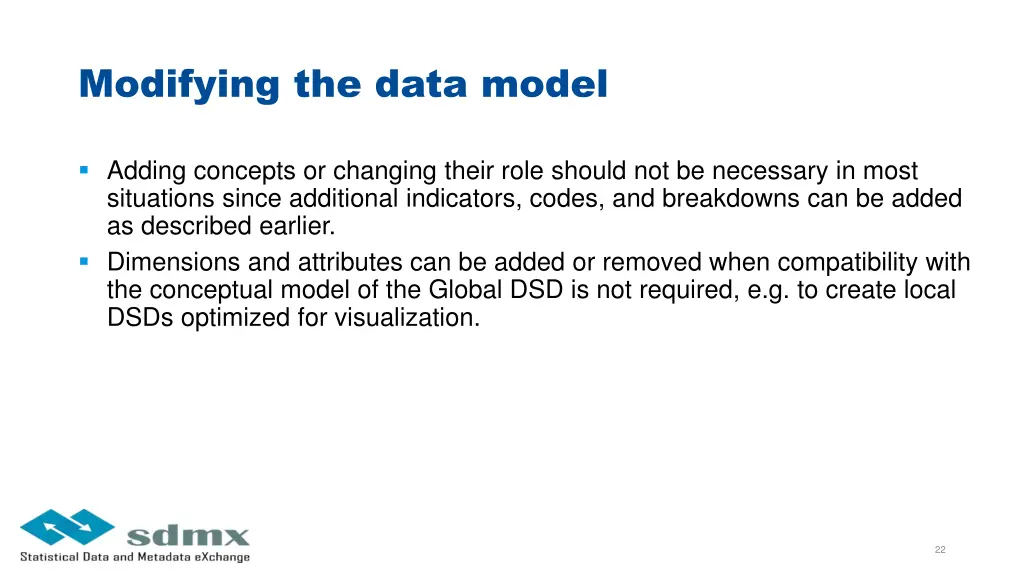 modifying the data model