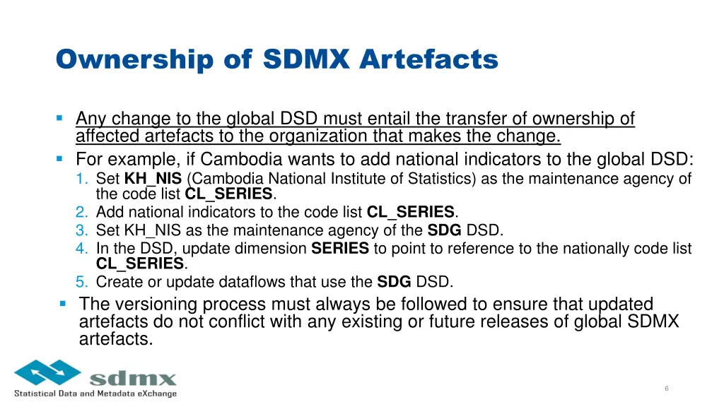 ownership of sdmx artefacts