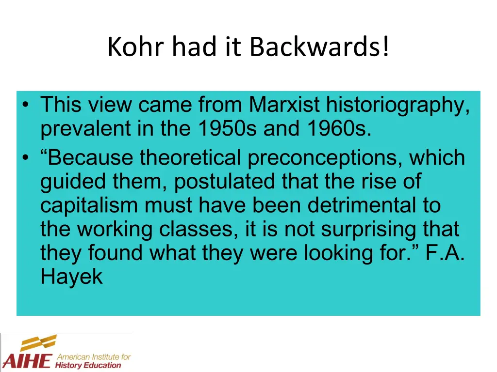 kohr had it backwards