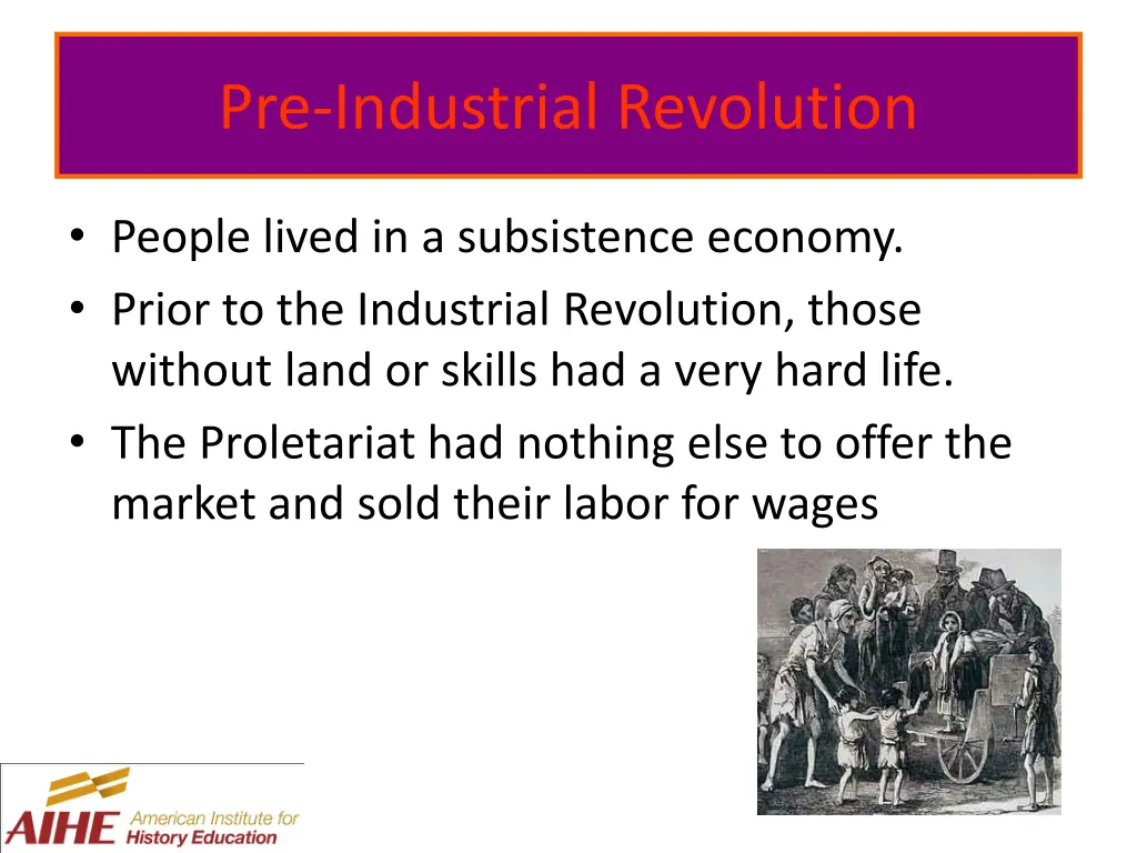pre industrial revolution