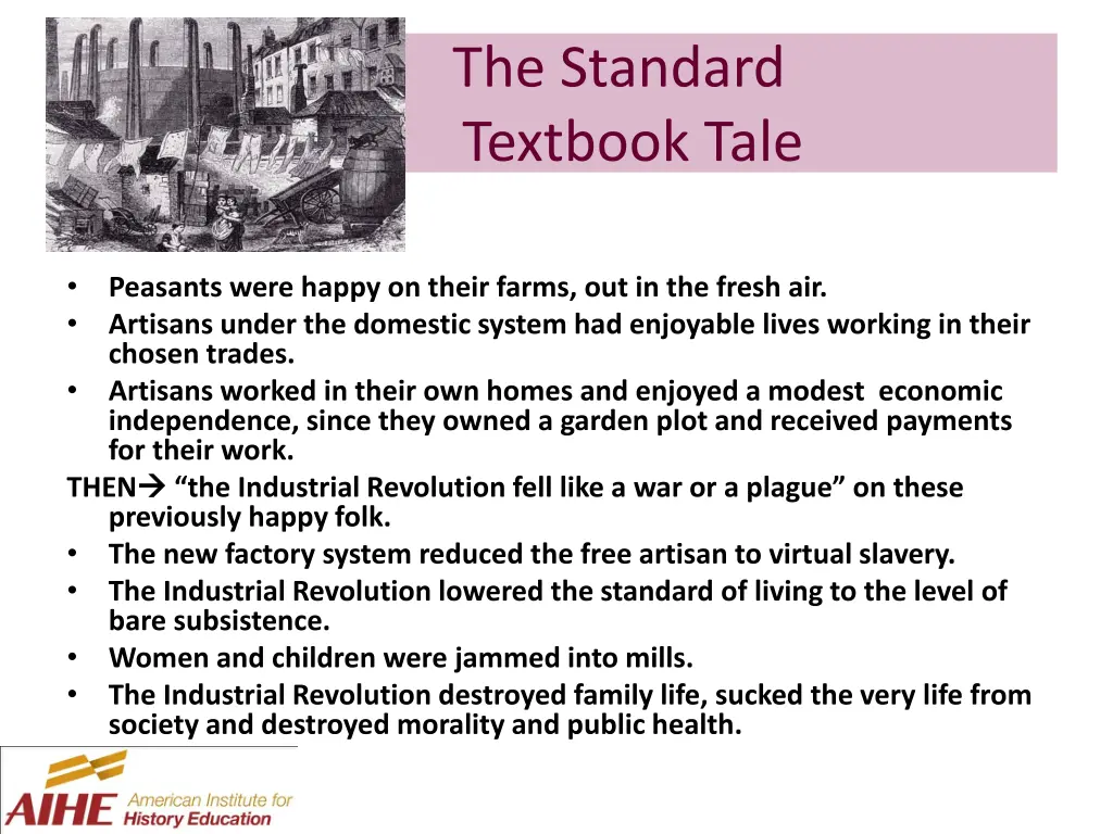 the standard textbook tale