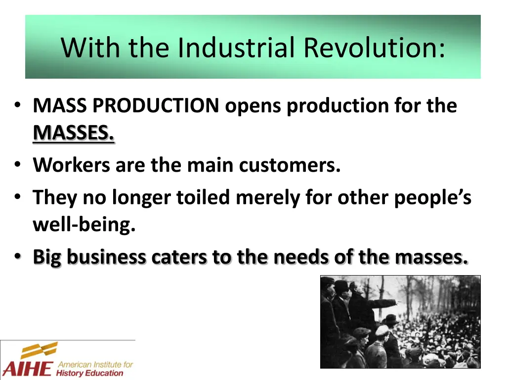 with the industrial revolution