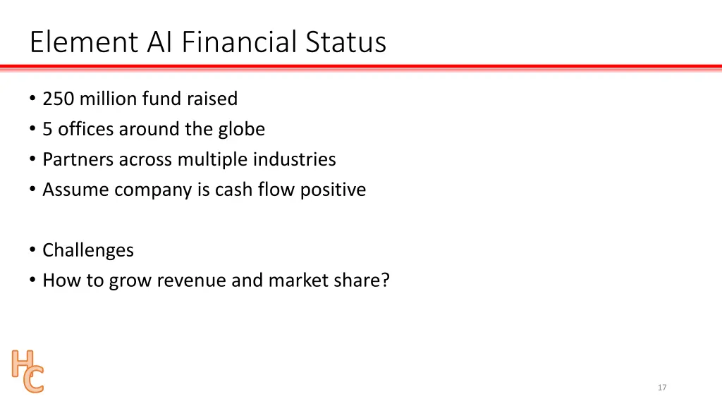 element ai financial status