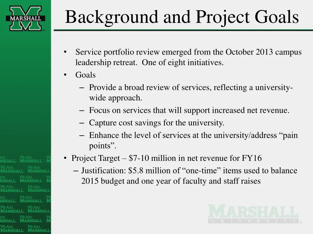 background and project goals