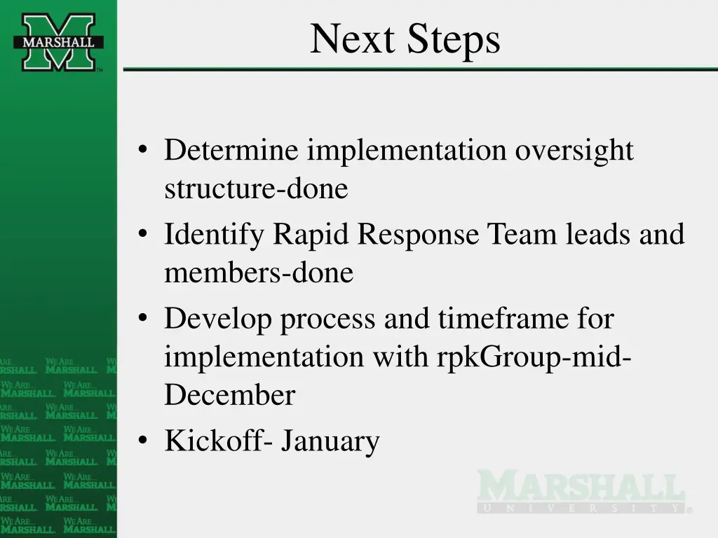 next steps