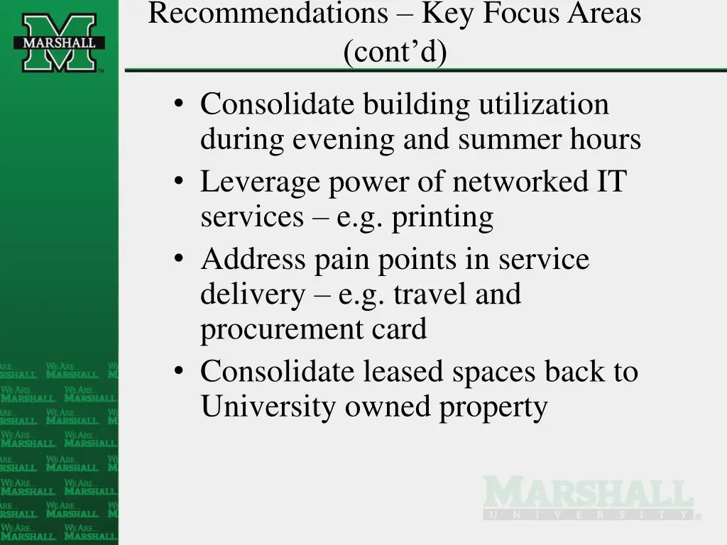recommendations key focus areas cont