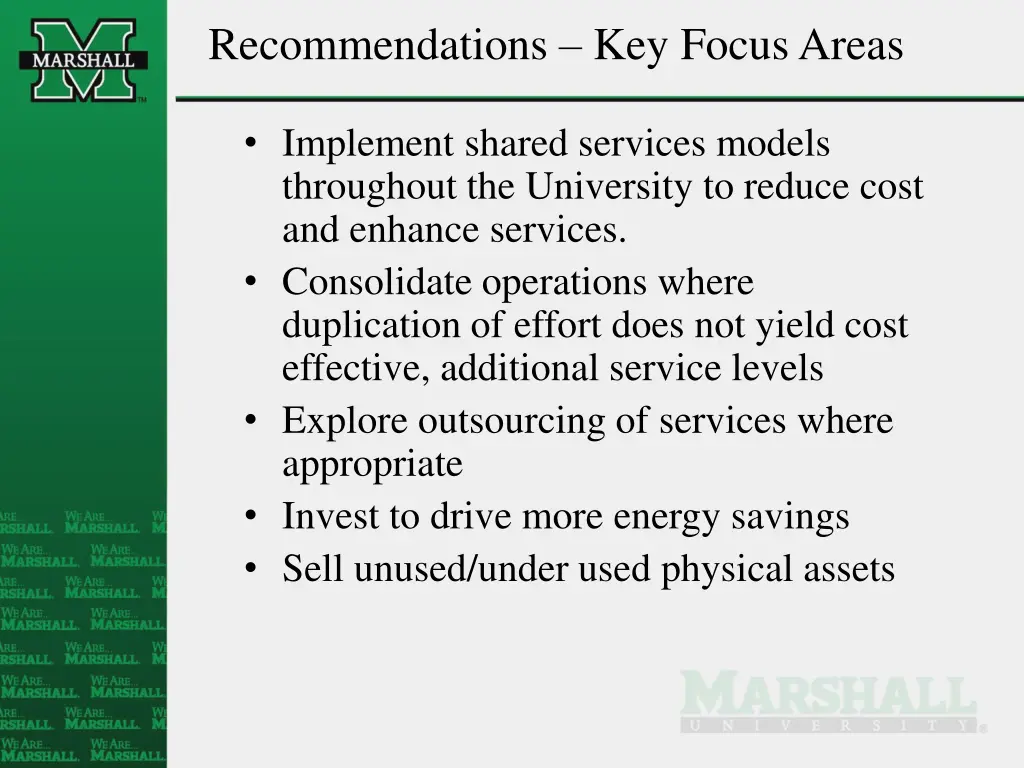 recommendations key focus areas