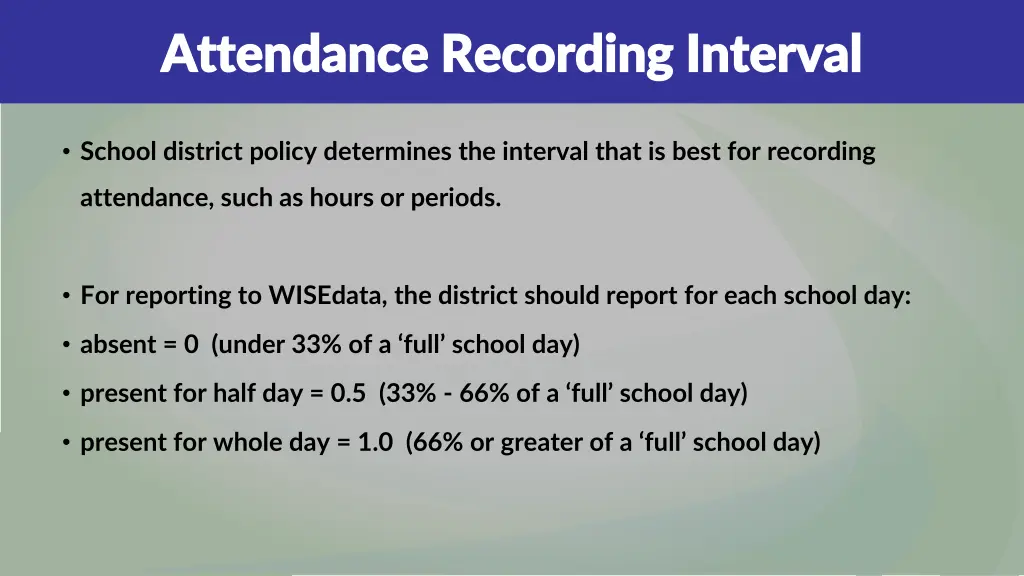 attendance recording interval attendance