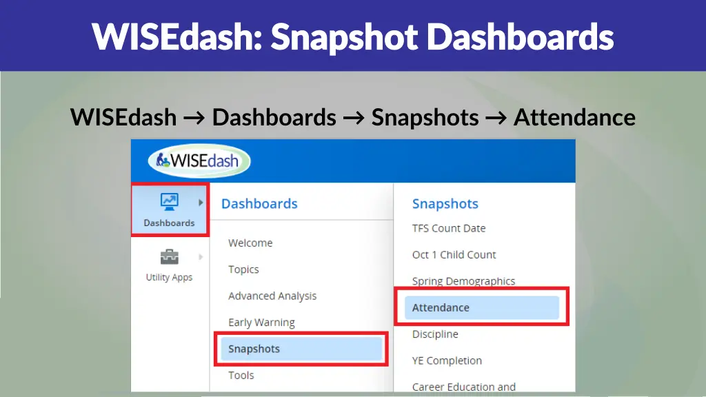 wisedash snapshot dashboards wisedash snapshot