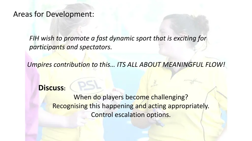 areas for development