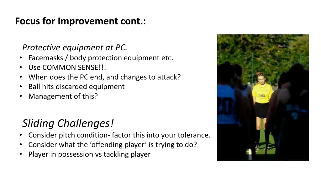 focus for improvement cont 1