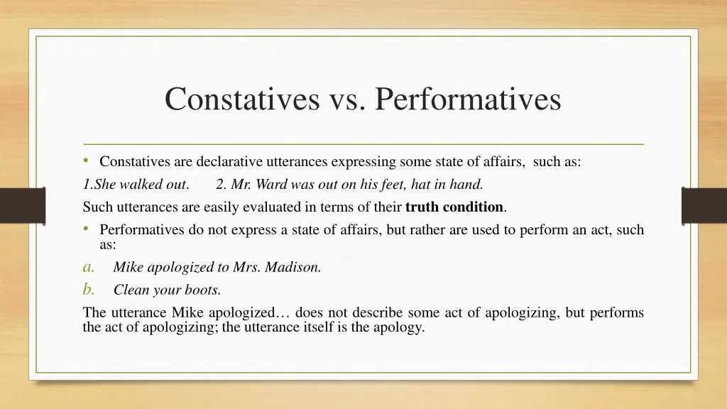 constatives vs performatives