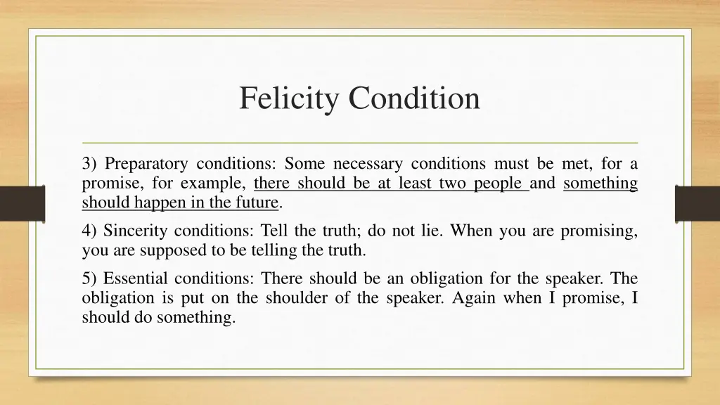 felicity condition