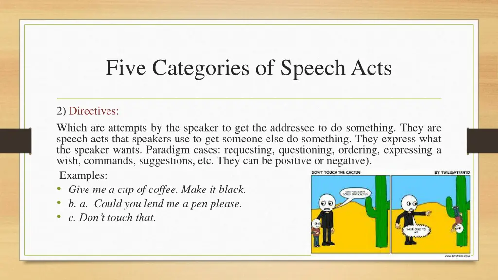 five categories of speech acts 2