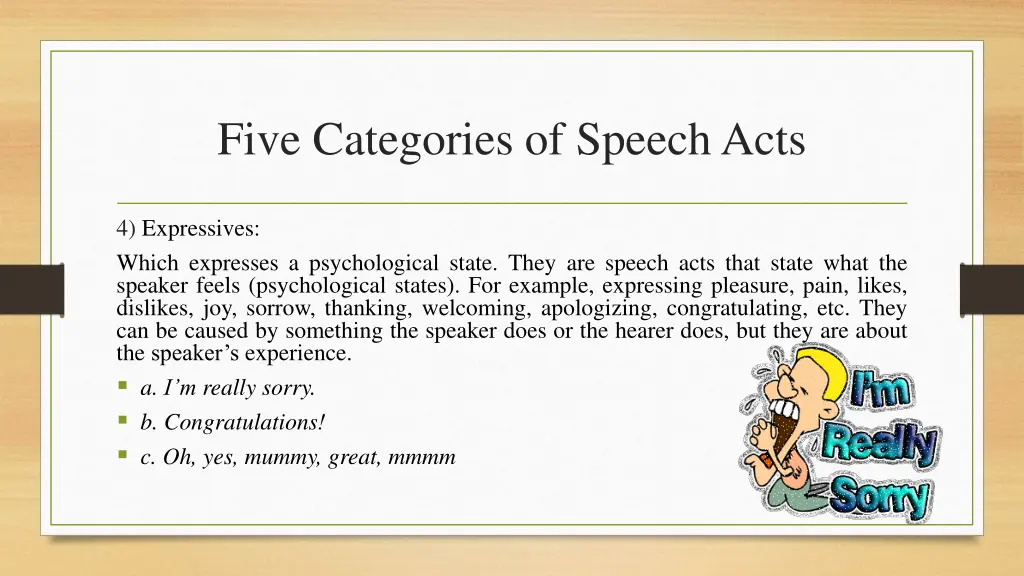 five categories of speech acts 4