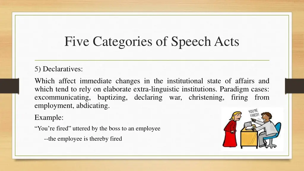 five categories of speech acts 5