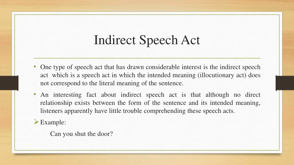 indirect speech act