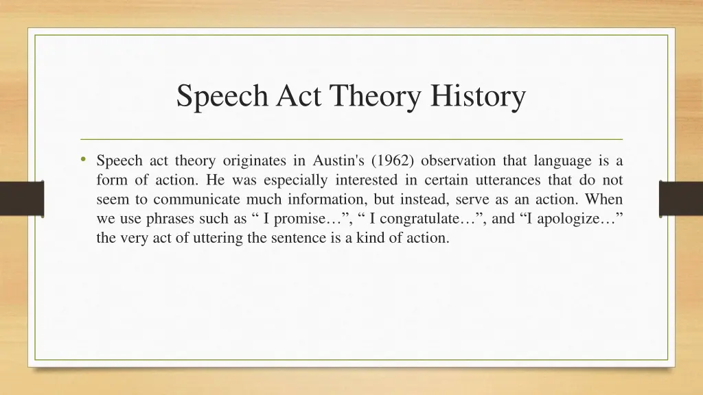 speech act theory history