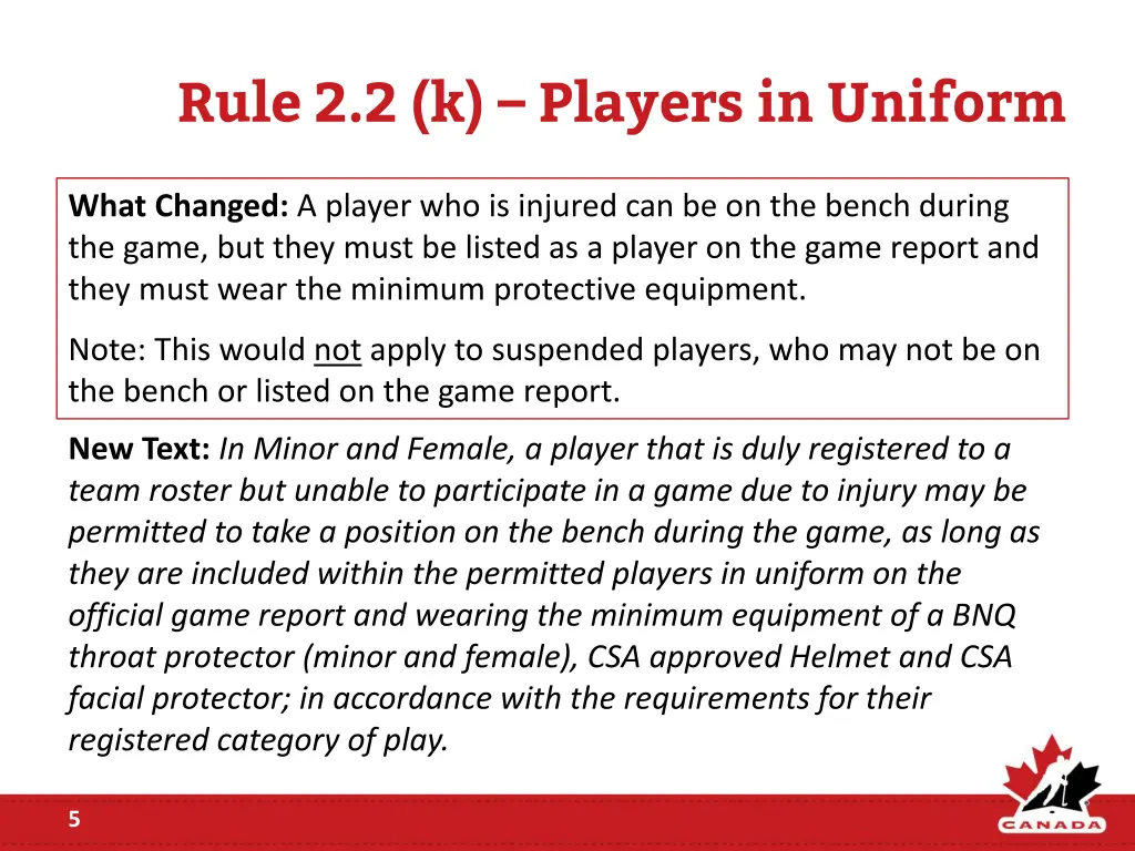 rule 2 2 k players in uniform