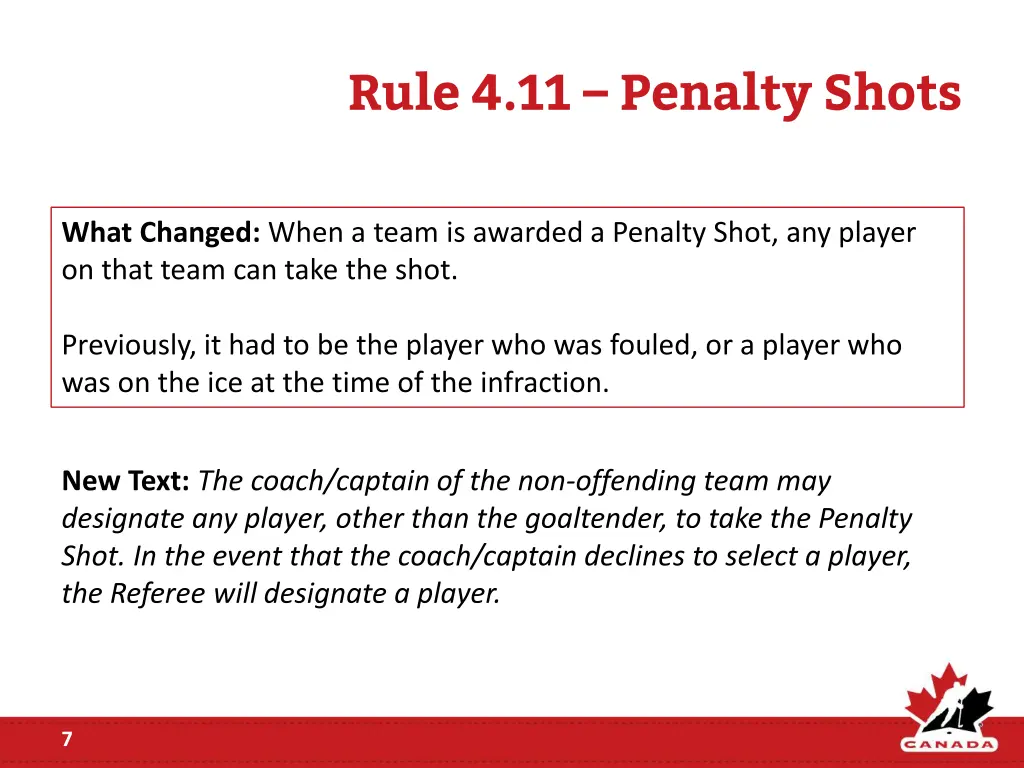 rule 4 11 penalty shots