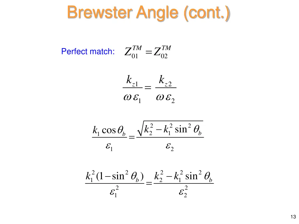 brewster angle cont