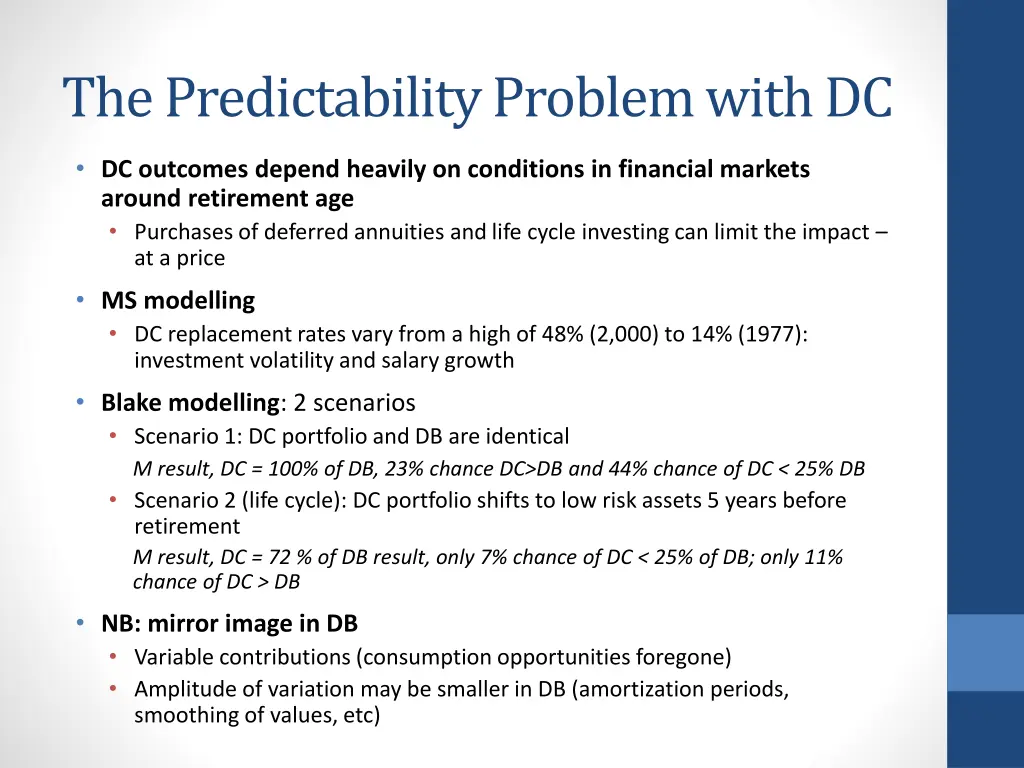 the predictability problem with dc