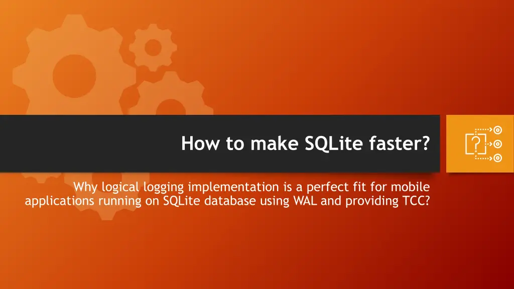 how to make sqlite faster