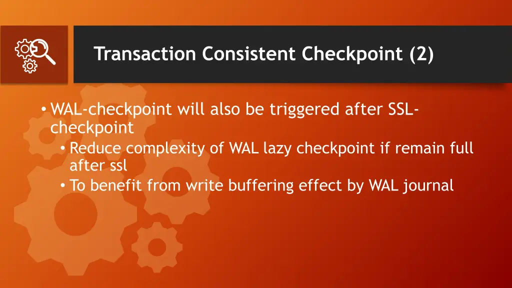transaction consistent checkpoint 2