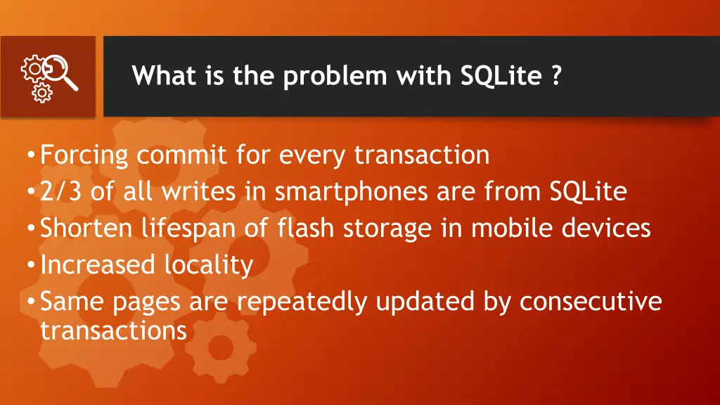 what is the problem with sqlite