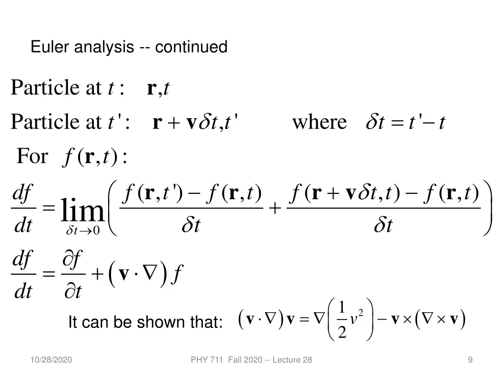 euler analysis continued