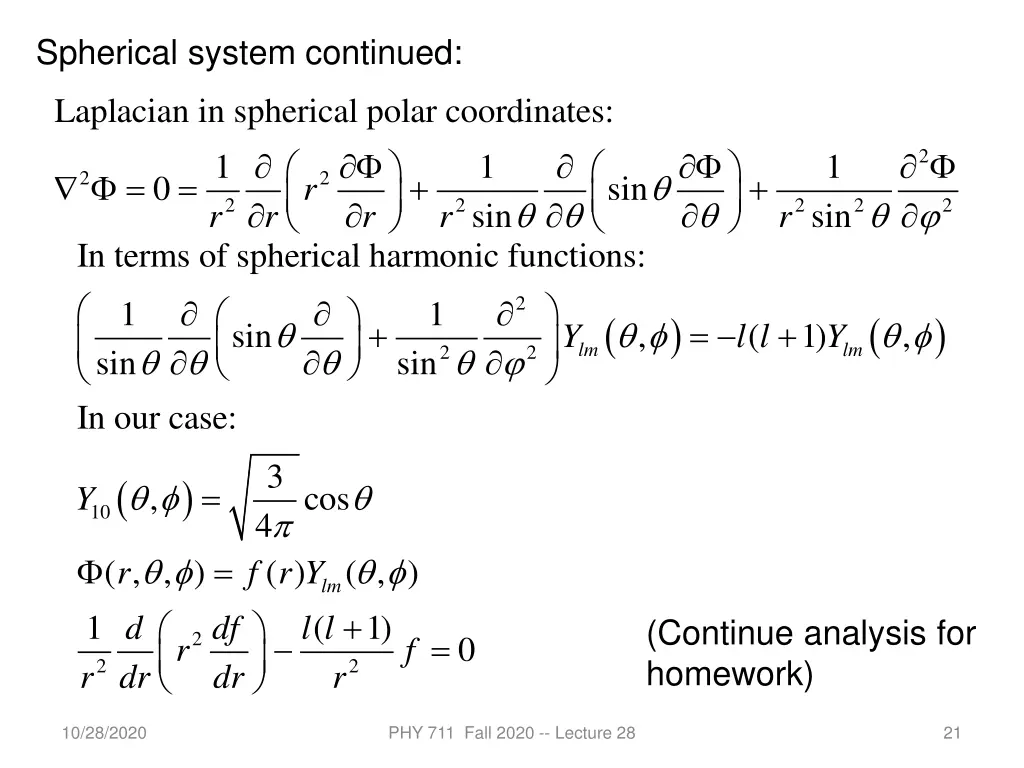 spherical system continued