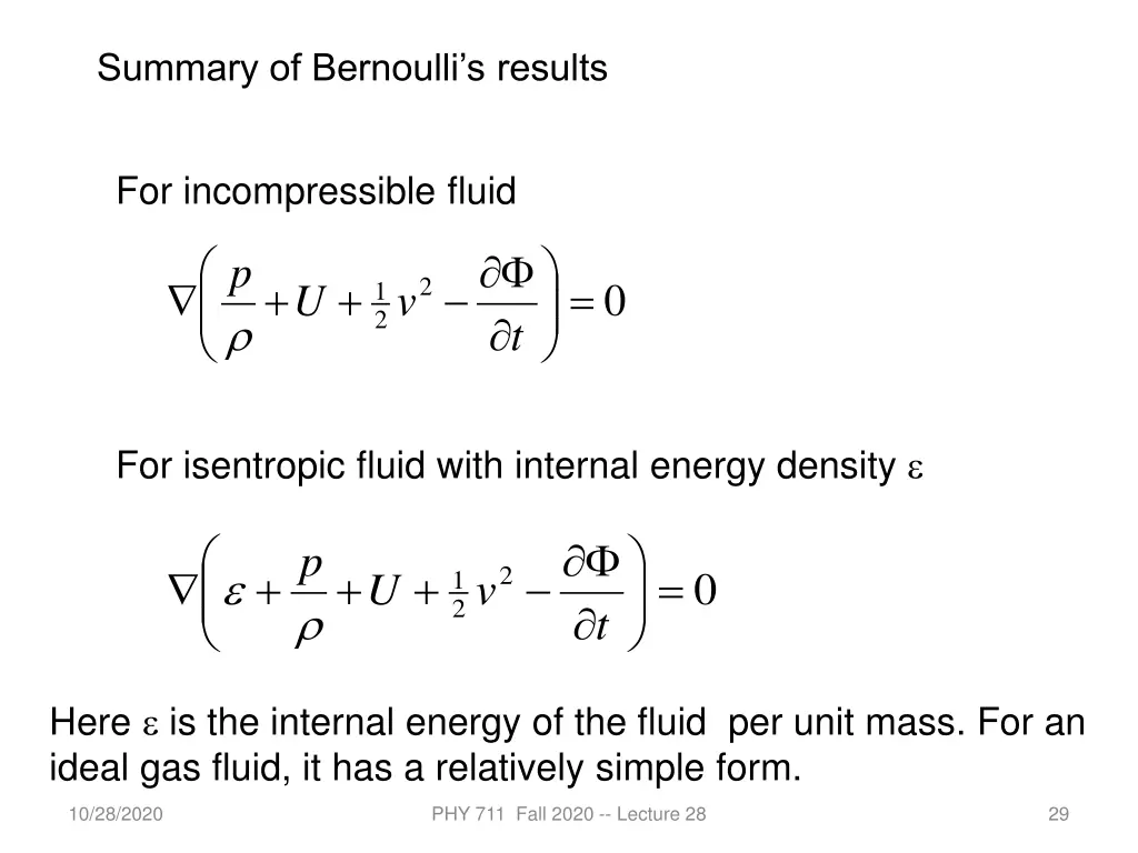summary of bernoulli s results