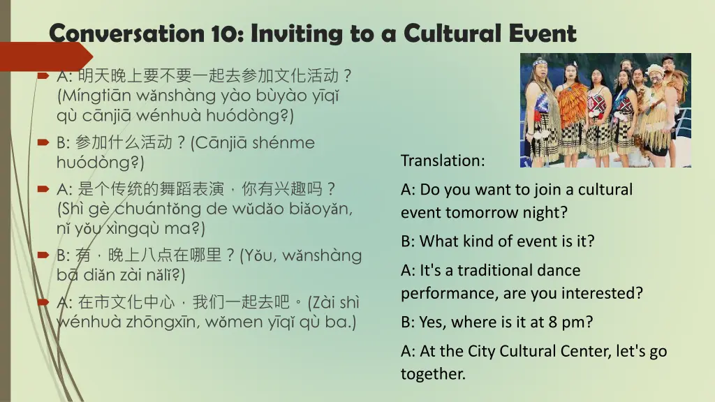 conversation 10 inviting to a cultural event