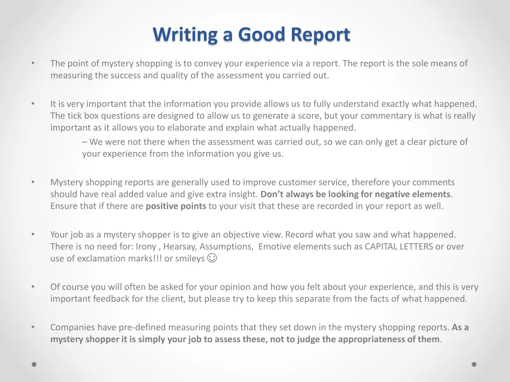 writing a good report