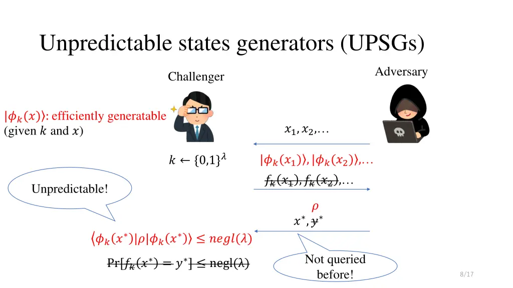 unpredictable states generators upsgs