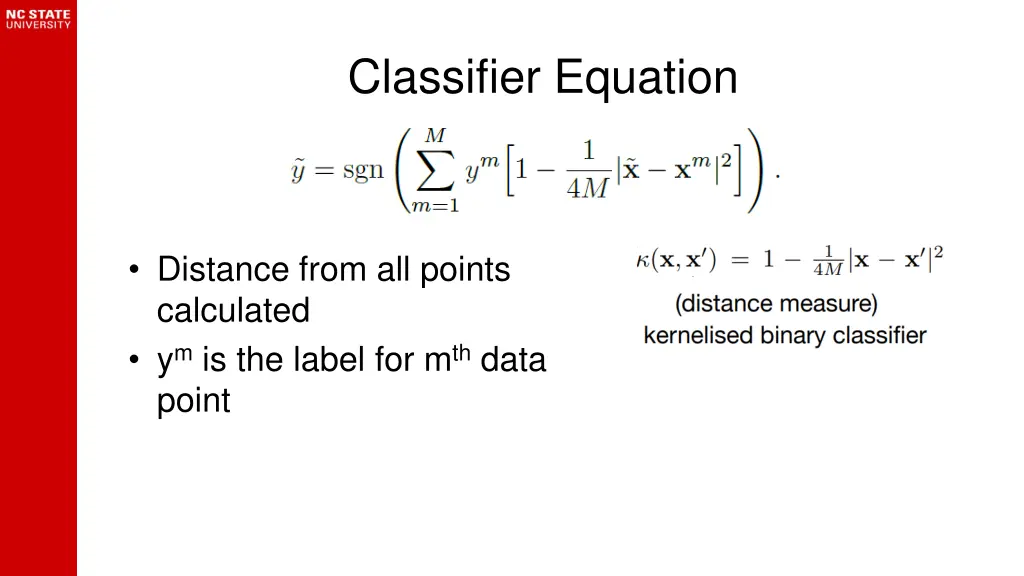 classifier equation