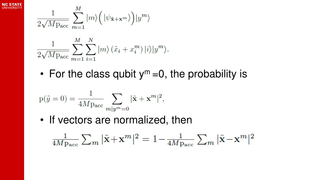 for the class qubit y m 0 the probability is