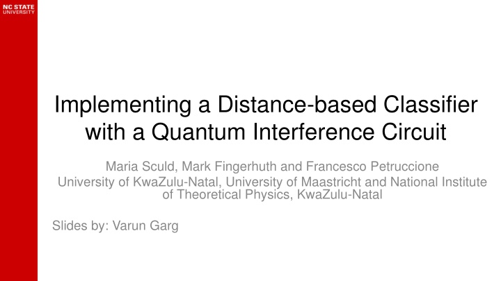 implementing a distance based classifier with