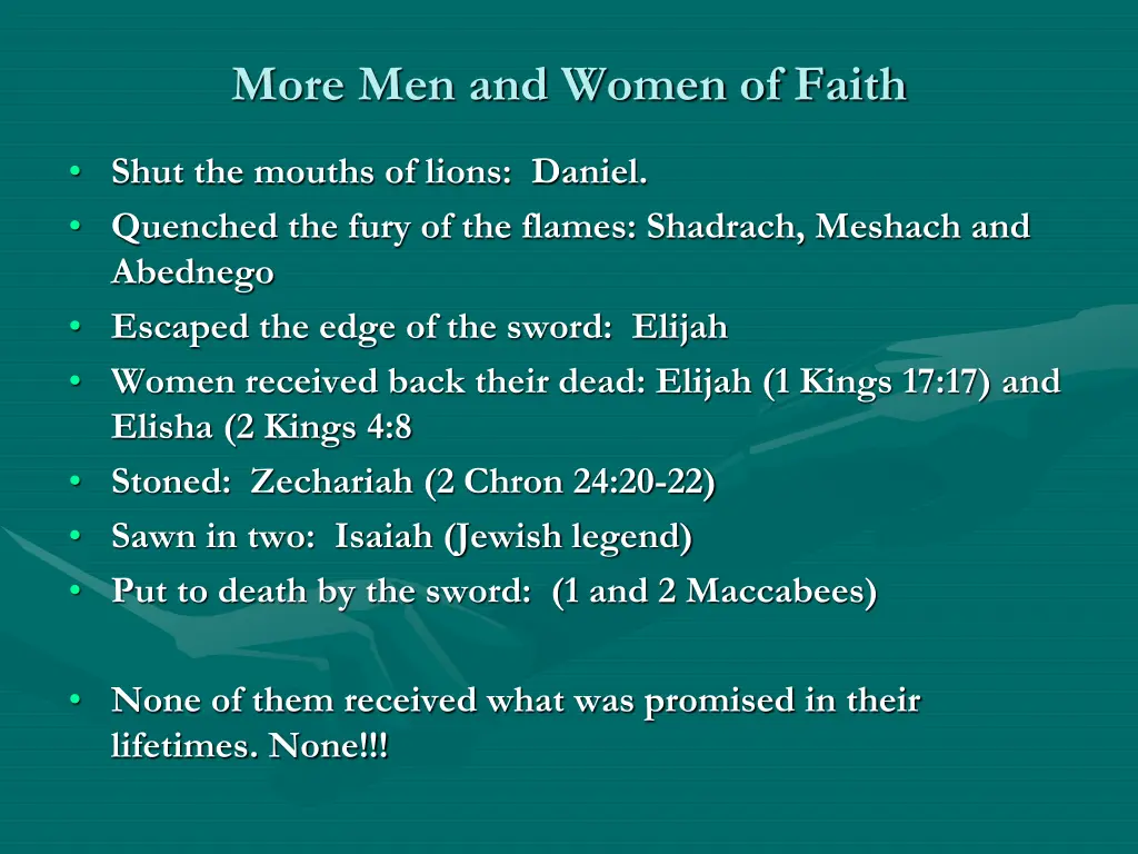 more men and women of faith
