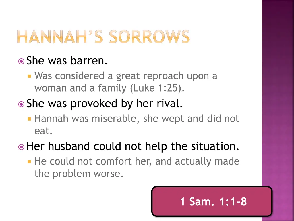 hannah s sorrows