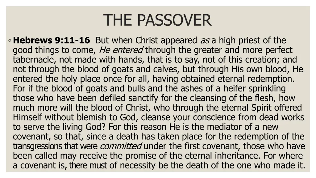 the passover