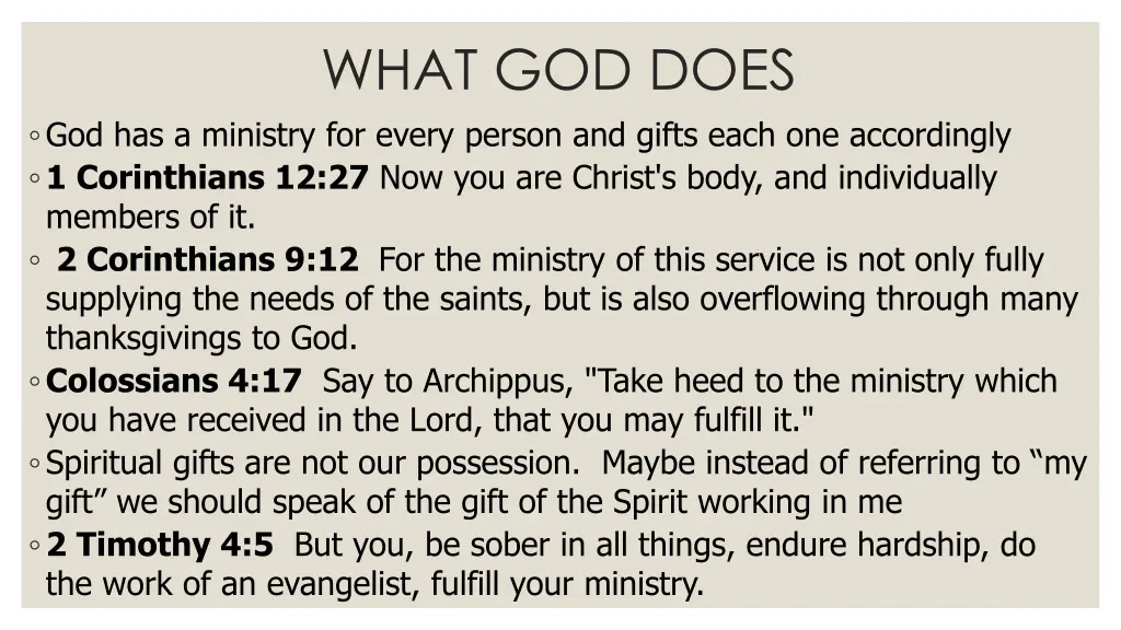what god does