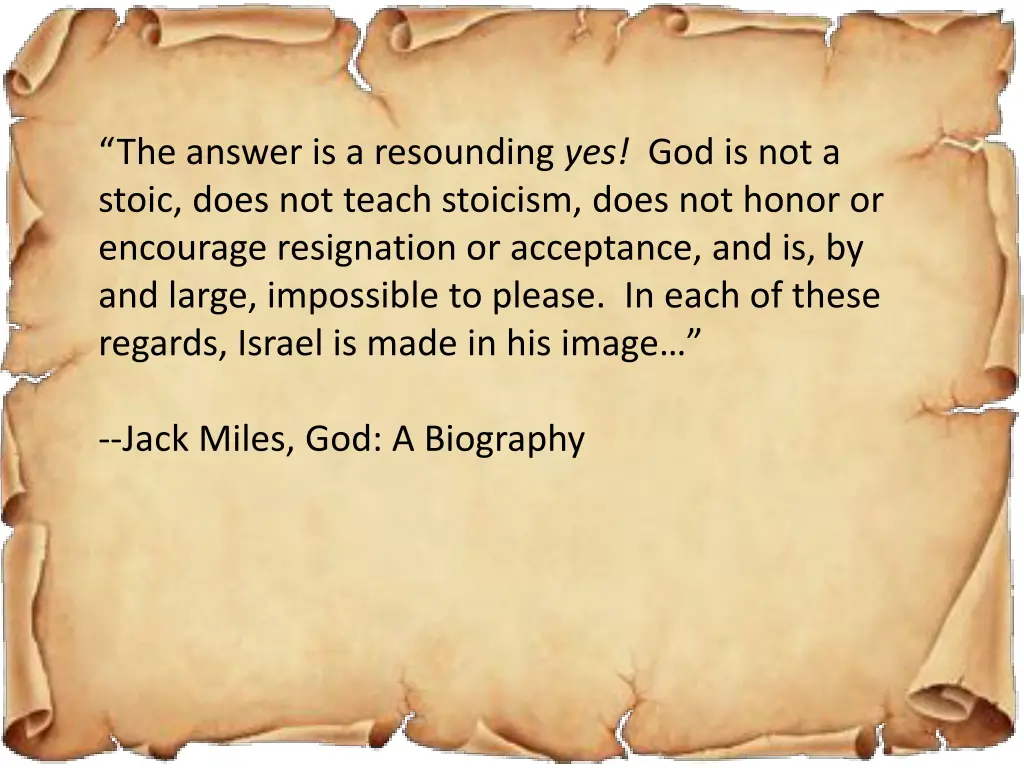 the answer is a resounding yes god is not a stoic
