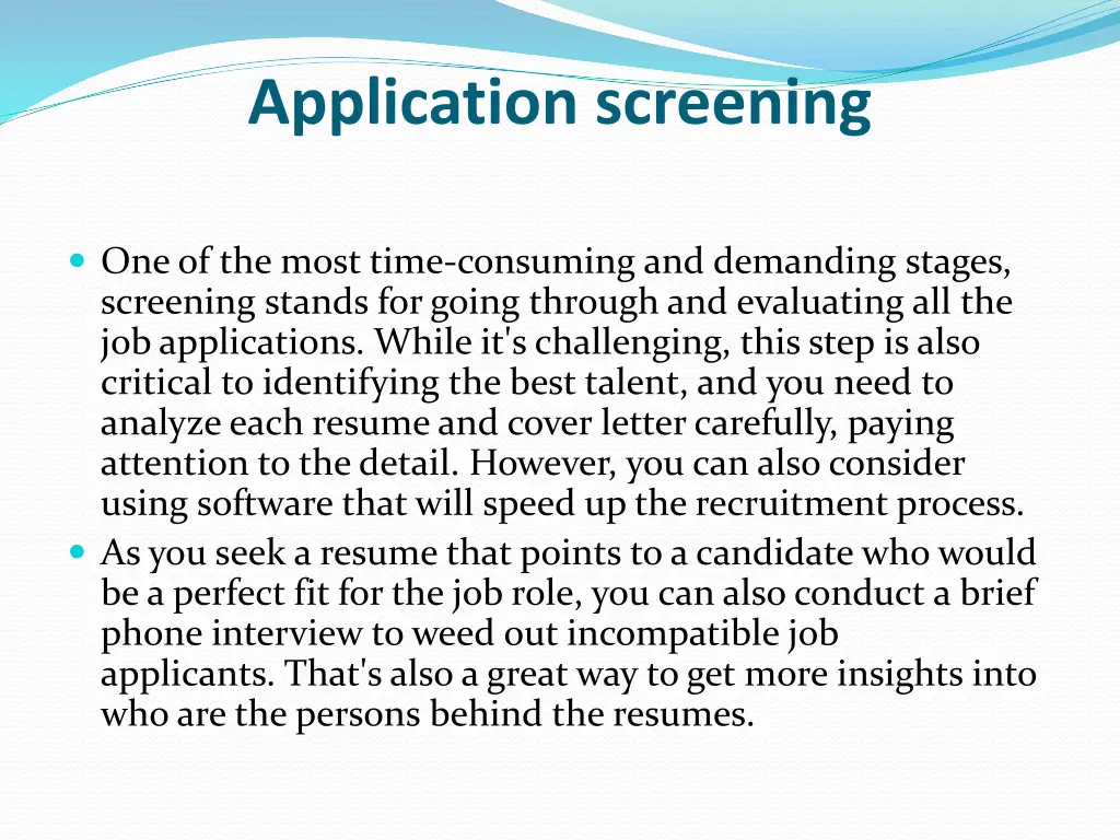 application screening